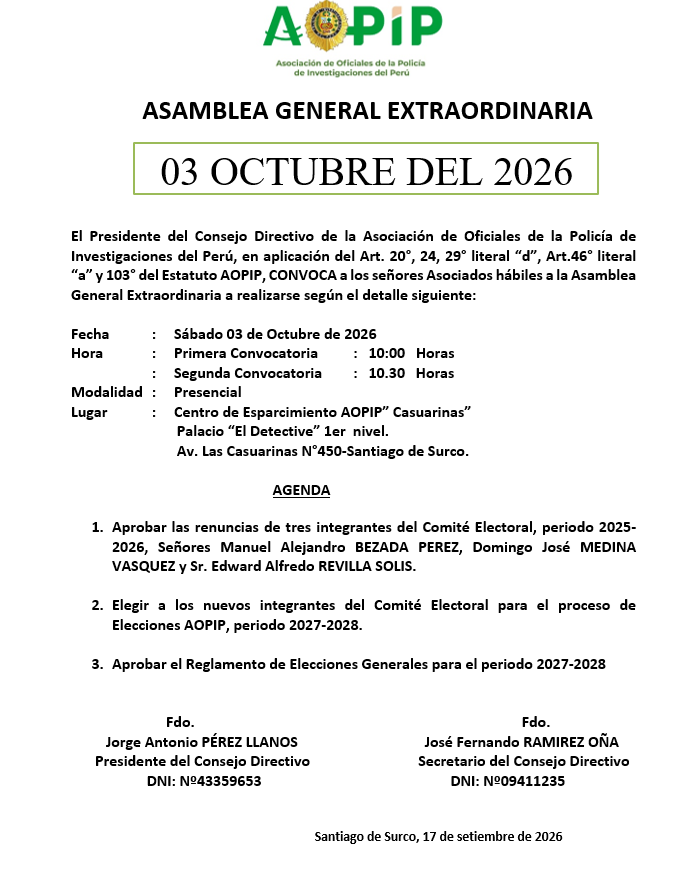 Asamblea General Extraordinaria