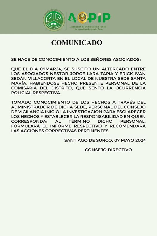 Consejo de Vigilancia inicio la investigación